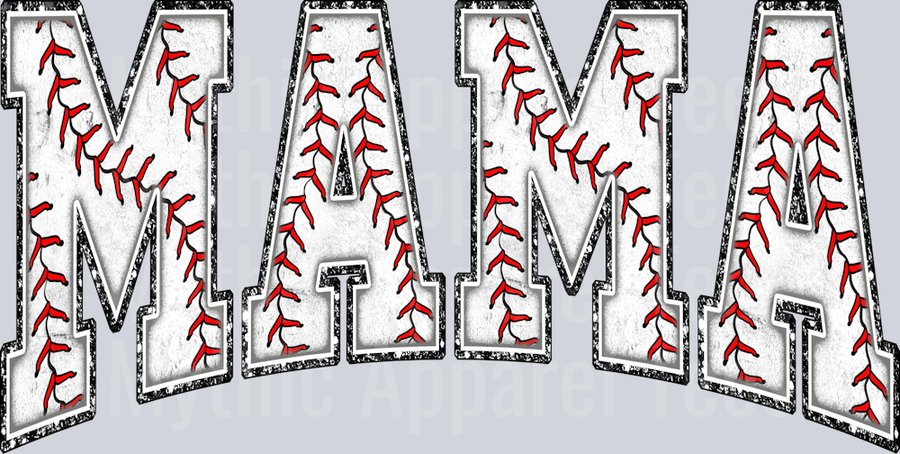 Baseball Mama Red Stitched Letters School Spirit & Sports