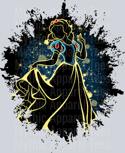 Snow White Disney Princess Dark Silhouette Color Splash Crystal Ball Vision
