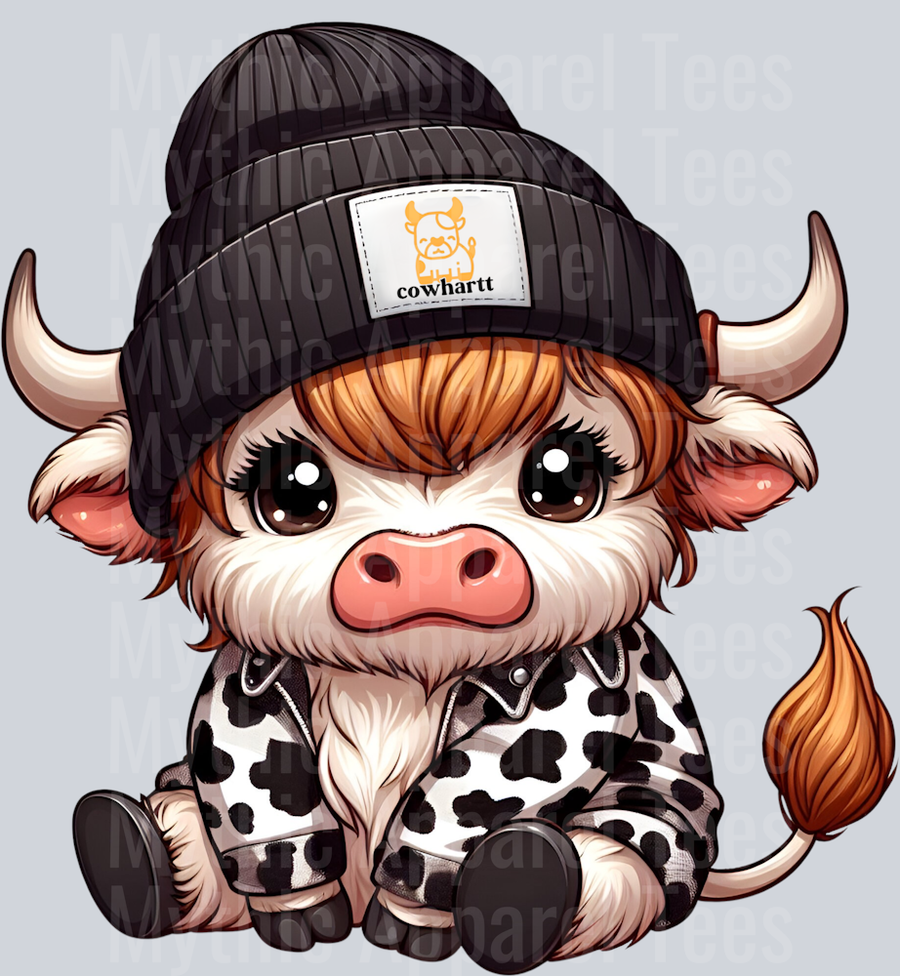 6 Leopard print Cowhartt Highland Cow DTF Carhartt Highland Cow Transfers