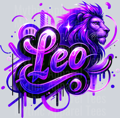 Leo 2 Purple Sign DTF Zodiac Sign Transfers