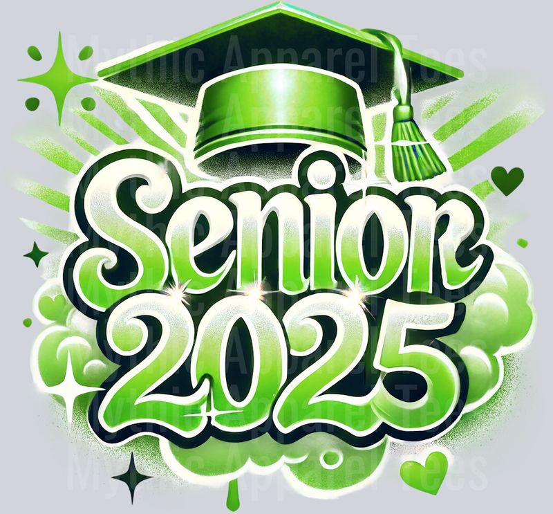 0039 Senior 2025 Green DTF 2025 Senior Graduation Transfers