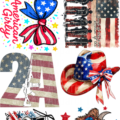 Patriotic GANG SHEET 10 FULL SIZE IMAGES