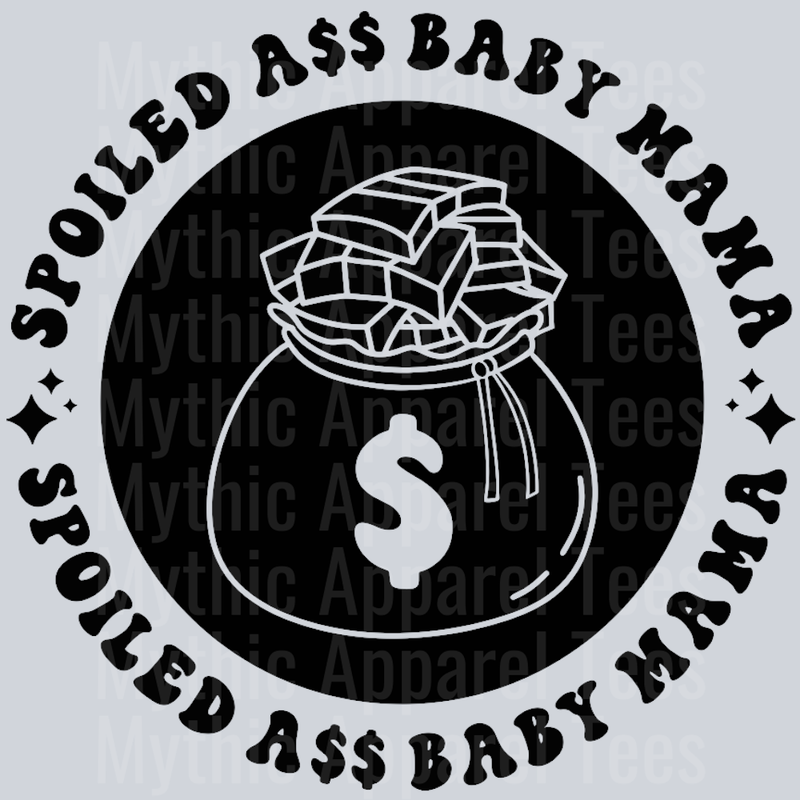 Spoiled Ass Baby Mama Pocket Design Wavy Retro Funny Designs