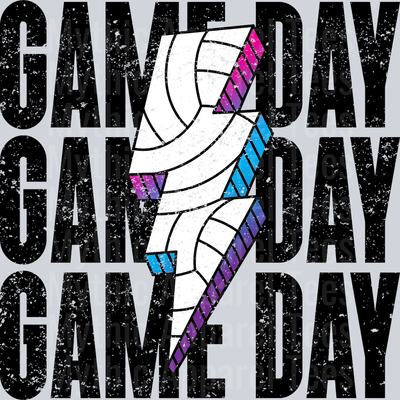Rainbow Volleyball Game Day Stacked School Spirit & Sports