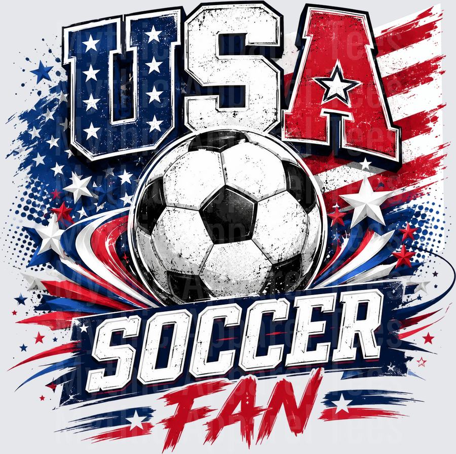 USA Soccer Fan Bold Patriotic American Flag Stars and Stripes Soccer Ball Design