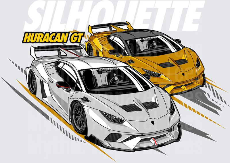 Drifting and Muscle Cars Lamborghini Huracan GT Duo White Gold Racing