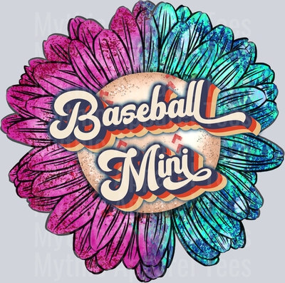 Baseball Mom Sunflower DTF Baseball Transfers