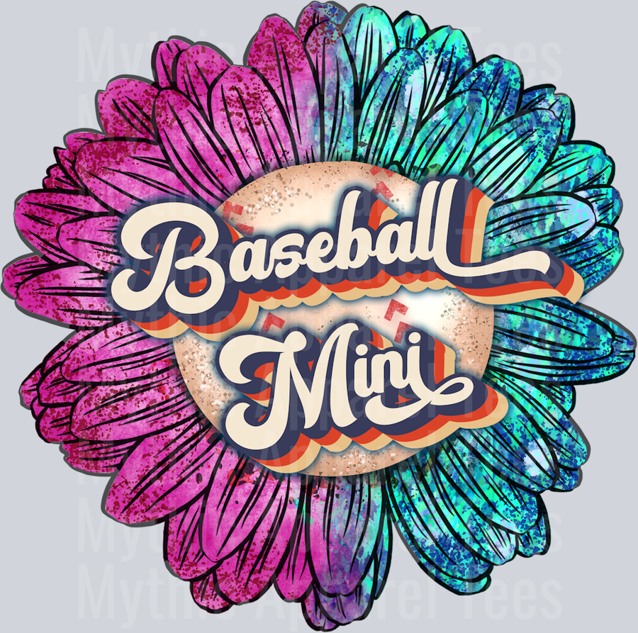 Baseball Mom Sunflower DTF Baseball Transfers