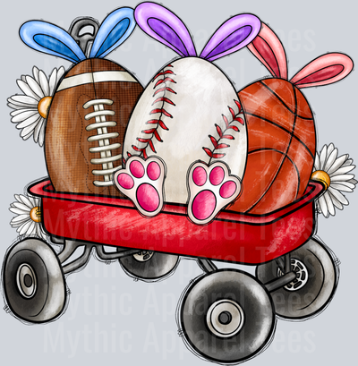 Easter Sport Eggs Football Basketball Baseball