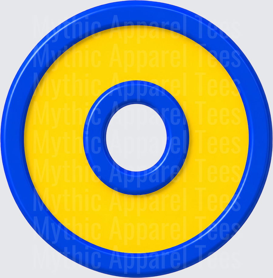 Toy Story Alphabet Letter O Blue Yellow 3D Glossy Circle
