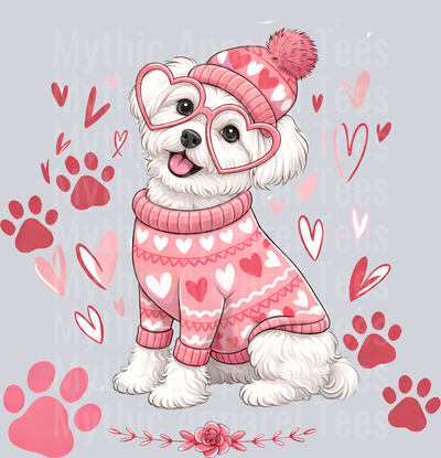Maltese Dog Valentines Day