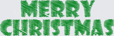 Merry Christmas Green Scribble Sketch Style Bold Text Design