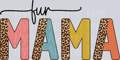 Fur mama retro colors with animal print DTF Dog Transfers