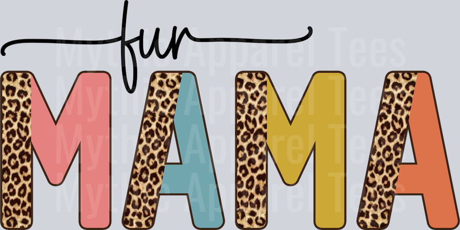 Fur mama retro colors with animal print DTF Dog Transfers