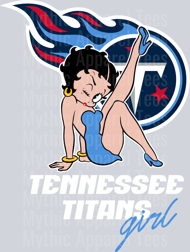 Tennessee Titans Girl Betty Boop DTF NFL Transfers