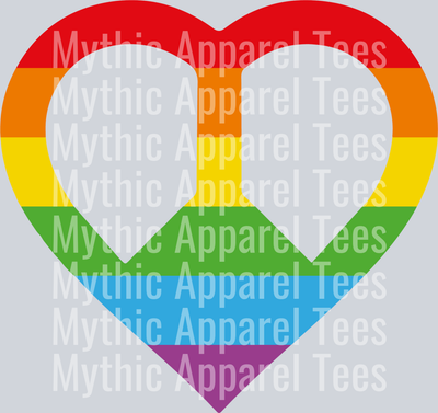 Peace Heart rainbow LGBTQ+ Transfer