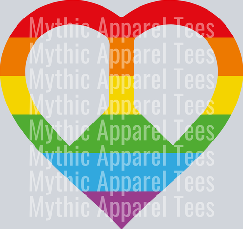 Peace Heart rainbow LGBTQ+ Transfer