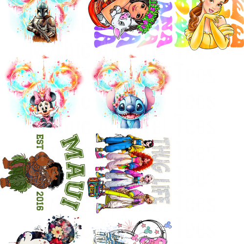 DISNEY KIDS 4 GANG SHEET 10 KIDS SIZE IMAGES