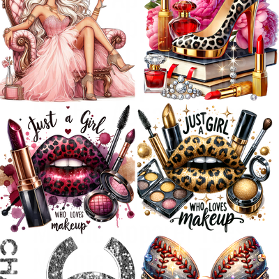 GLAM GIRL GANG SHEET 10 FULL SIZE IMAGES