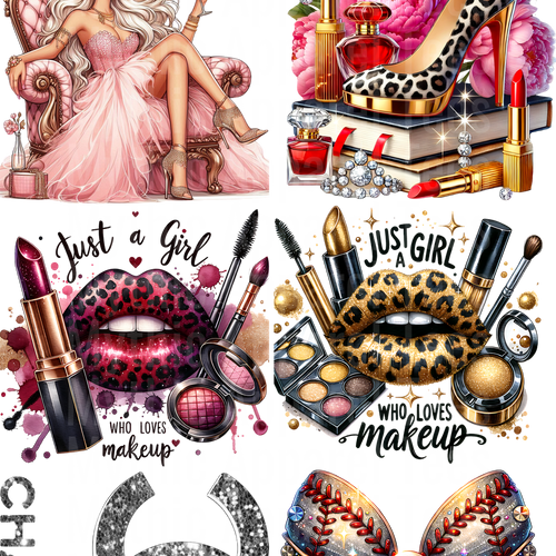 GLAM GIRL GANG SHEET 10 FULL SIZE IMAGES