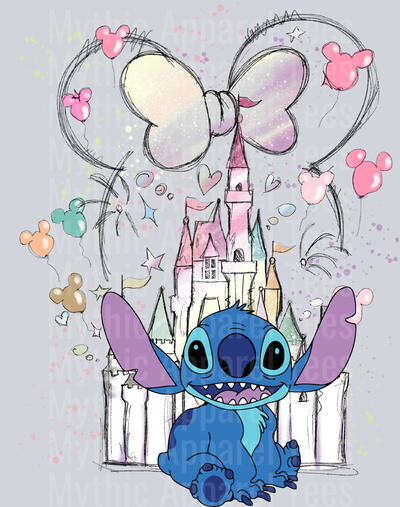 Stitch Heart Celebration Ears DTF Disney Transfers