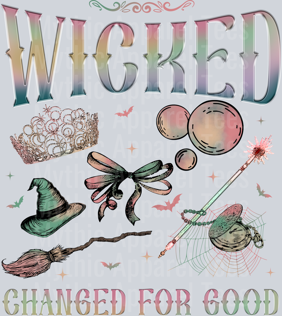 Wicked Changed For Good wand and bubble DTF Wicked Transfers