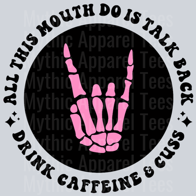 All This Mouth Do Is Talk Back Pocket Design Wavey Retro Style Funny Shirt Design