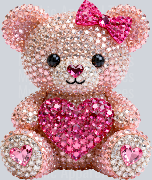 Rhinestone Teddy Valentines Day