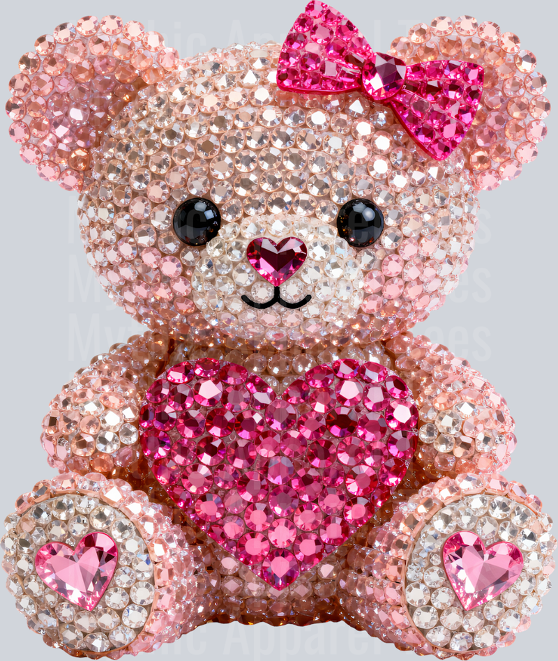 Rhinestone Teddy Valentines Day