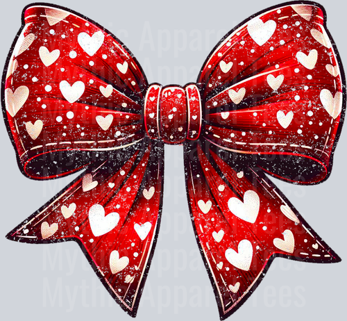 Bow Red with white hearts Style Combo Valentines Day Design