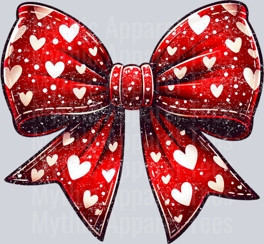 Bow Red with white hearts Style Combo Valentines Day Design