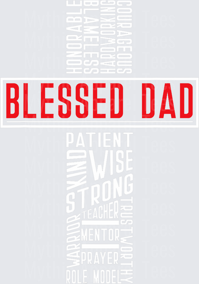 Blessed Dad Christian Cross Word Art Faith Father