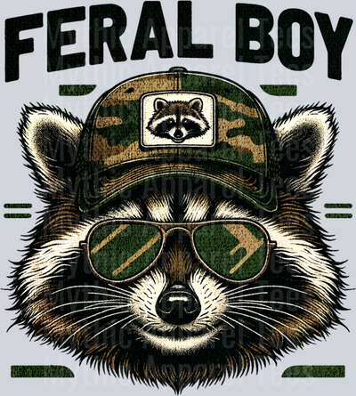 feral boy Raccoon Hat DTF Southern Transfers