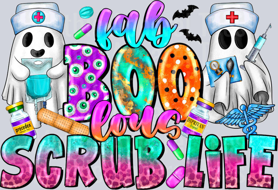 Fab Boo Lous Scrub Life Halloween Nurse