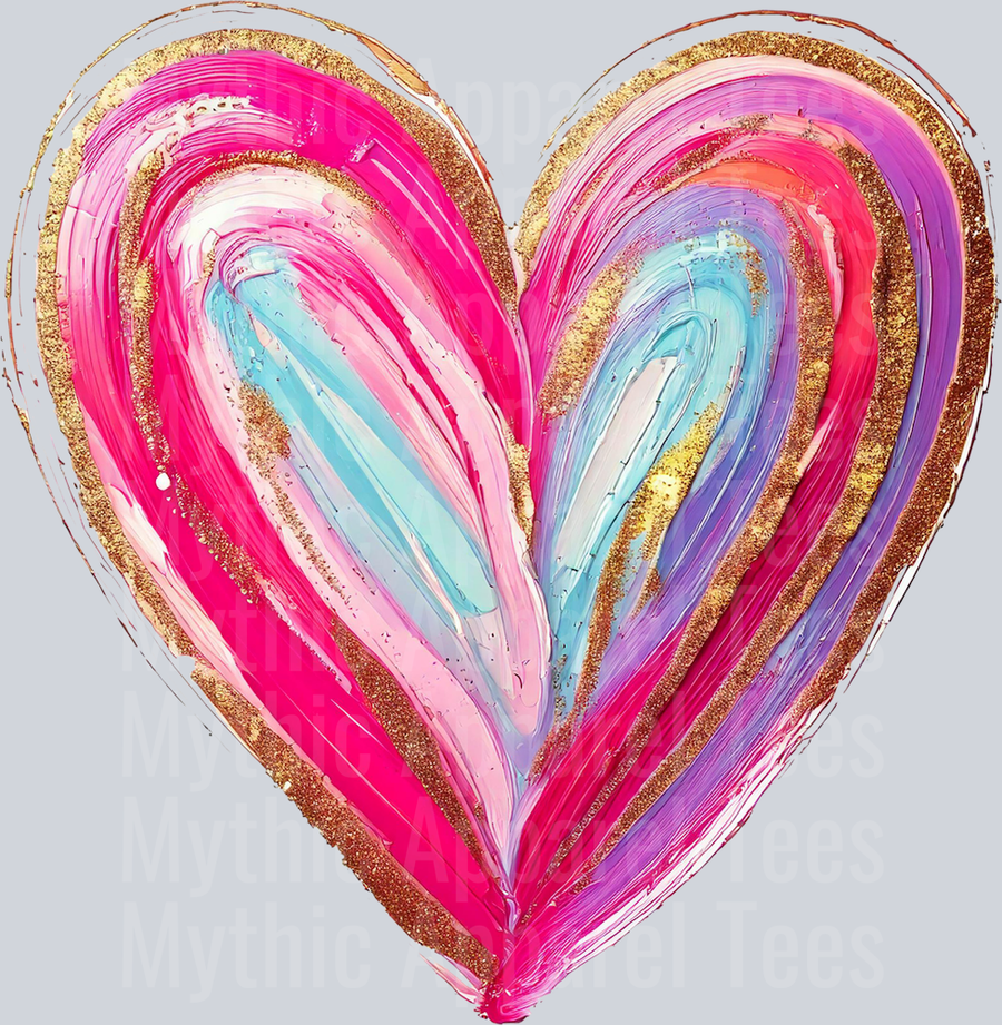 Heart Pastel and Glitter Heart Style Combo Valentines Day Design