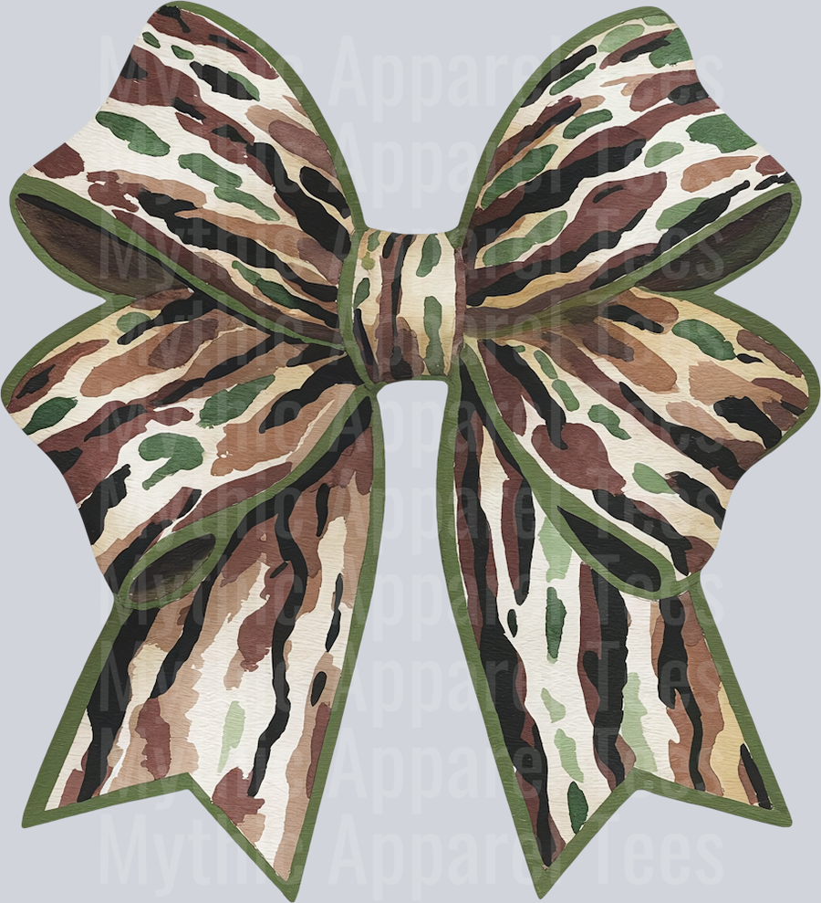 Camo Bow with cute colors DTF Hunter Transfers
