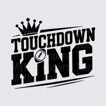 American Football Touchdown King Crown Bold Graphic Design