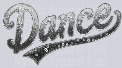 Dance Swoosh Sequins Silver DTF Dance Swoosh Transfers
