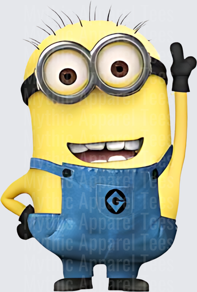 Minnions Two-Eyed Minion Raising Hand with Blue Overalls
