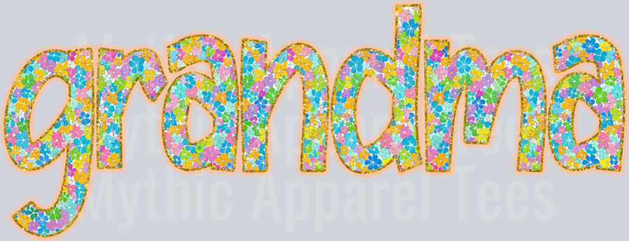 Grandma Small Floral Pattern DTF Grandma Transfers