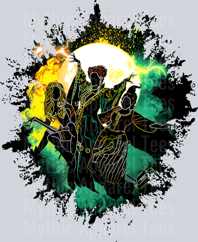 Hocus Pocus Sanderson Sisters Dark Silhouette Color Splash Crystal Ball Vision