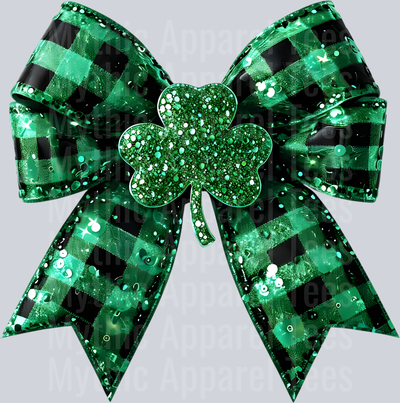 Bow Black and green plaid St Patrick's Day