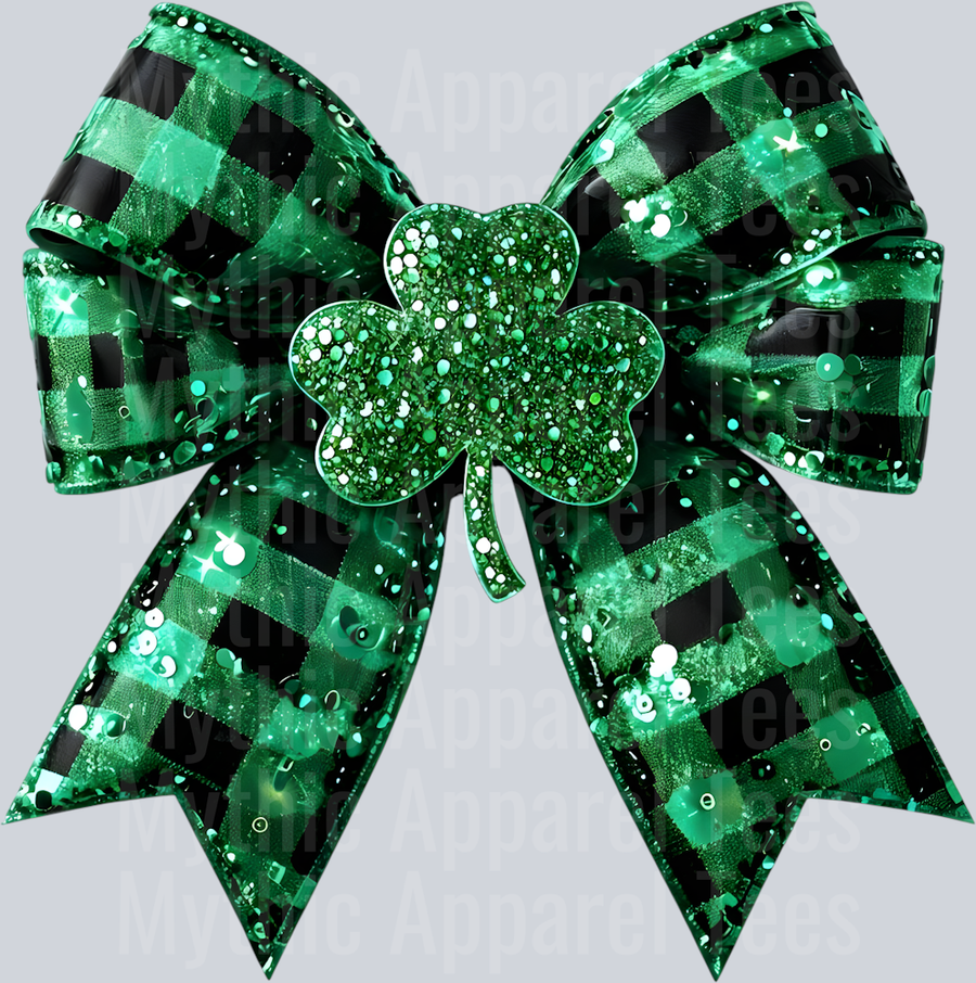 Bow Black and green plaid St Patrick's Day