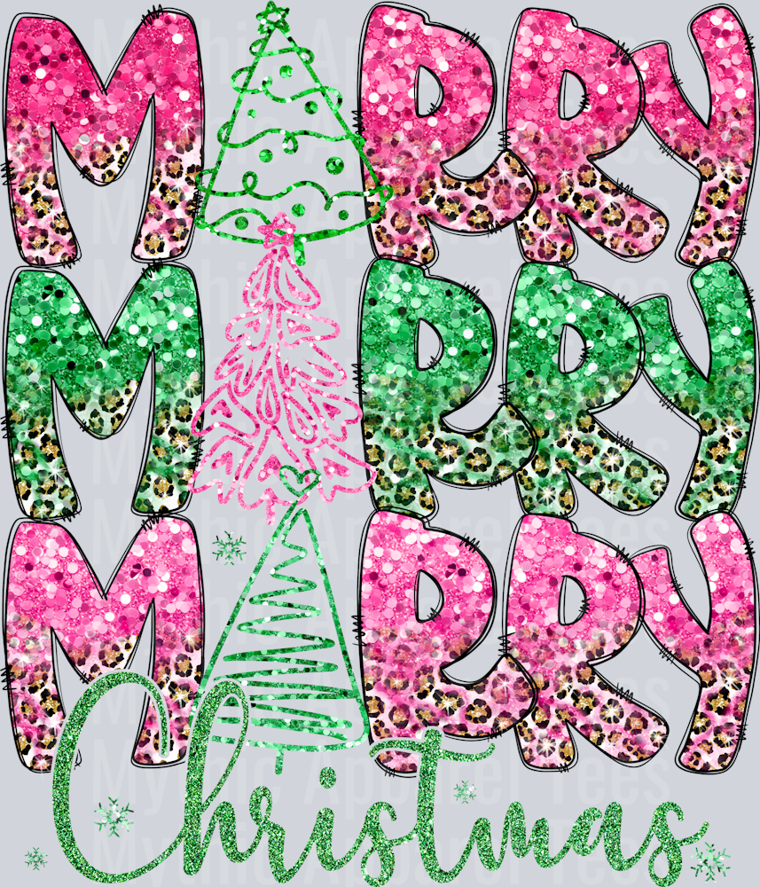 Glitter Merry christmas