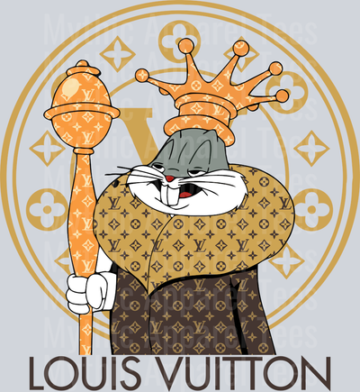Bugs Bunny Wearing a fashionable LV Shirt DTF Luis Vuitton Transfers