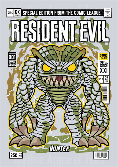 Hunter Resident Evil Comic Book Cover STYLE DTF Pop Culture Transfers