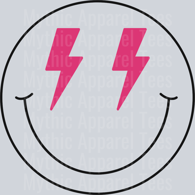Lightning smiley Lightning Eyes DTF Smiley Transfers