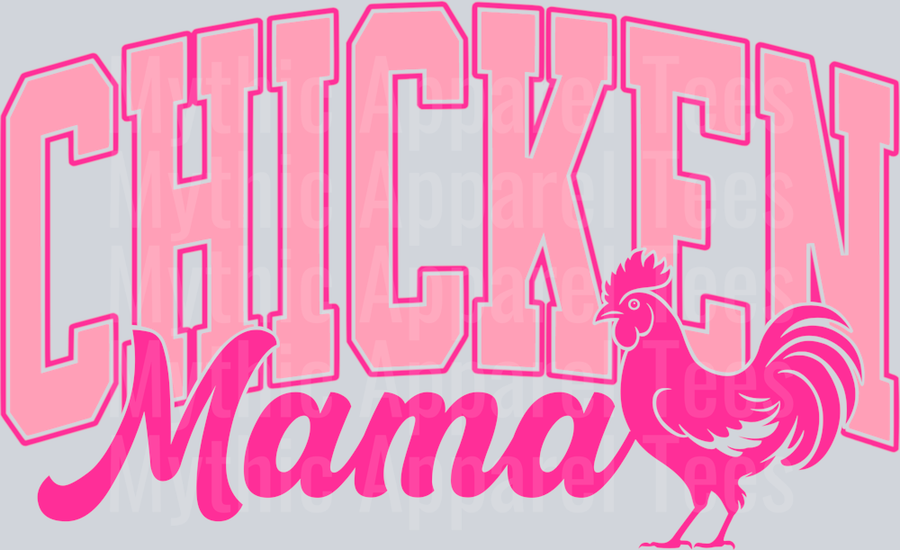 Chicken Mama Varsity Letters PInk
