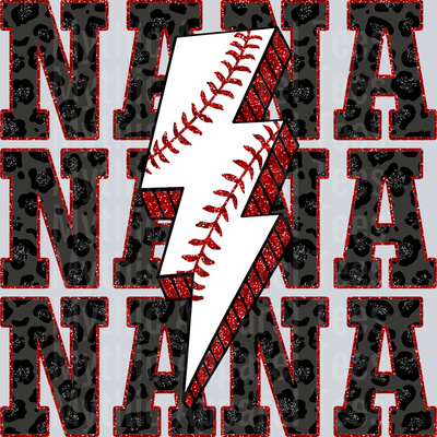 Baseball Nana Stacked School Spirit & Sports