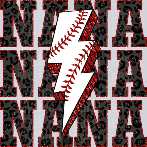 Baseball Nana Stacked School Spirit & Sports